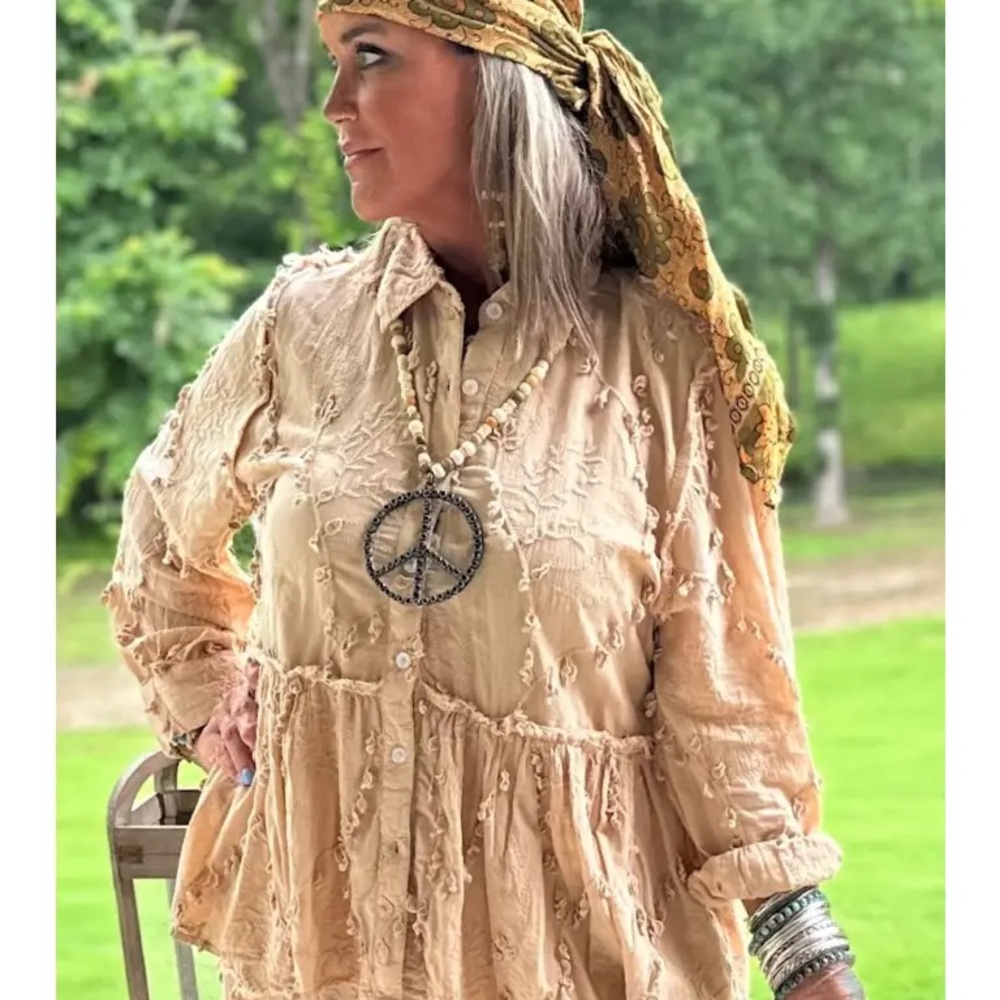 Jaded Gypsy Royal Garden Top..Tea Stain color.
